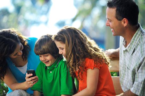 Family on Phone