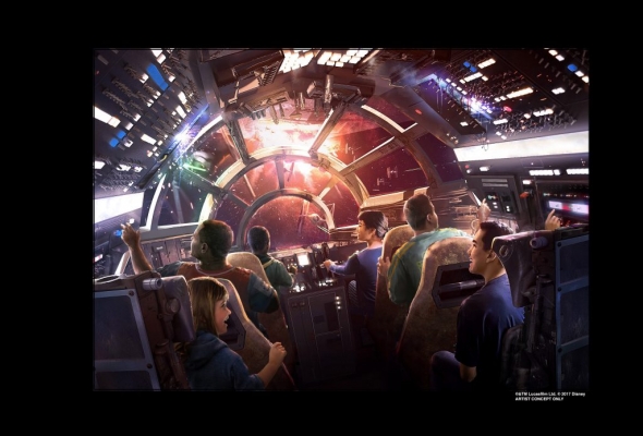 Concept art for Millennium Falcon Attraction