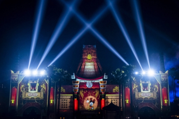 Wonderful World of Animation Projection Show on Chinese Theater at Disney World