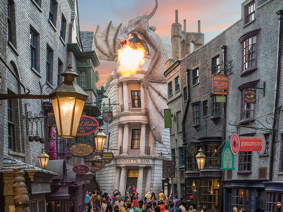 Diagon Alley at Universal Orlando Resort's Wizarding World in Universal Studios Florida